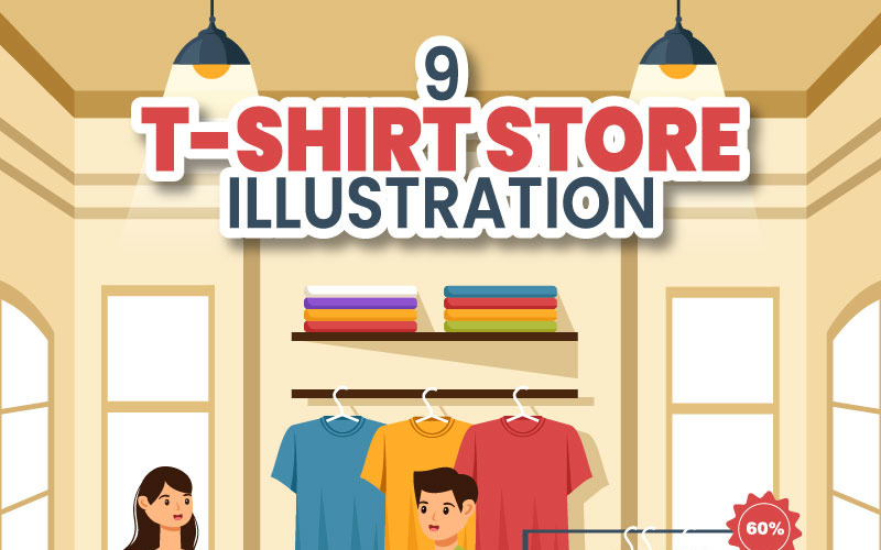 9 T-shirtwinkelillustratie