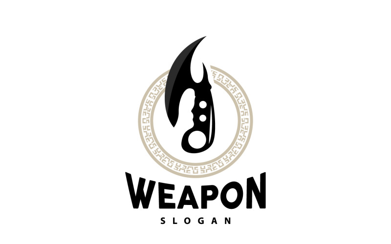 Kerambit Logo Silah Aracı Vektör TasarımıV28
