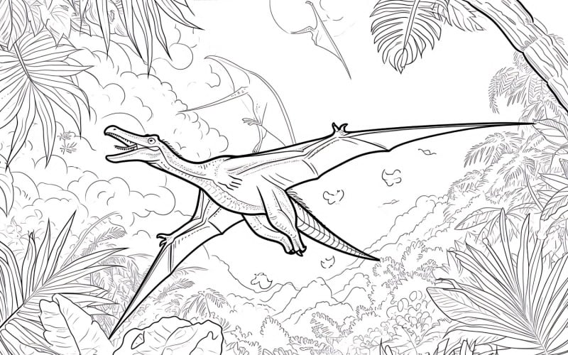 Kolorowanki z dinozaurami Pteranodon 3