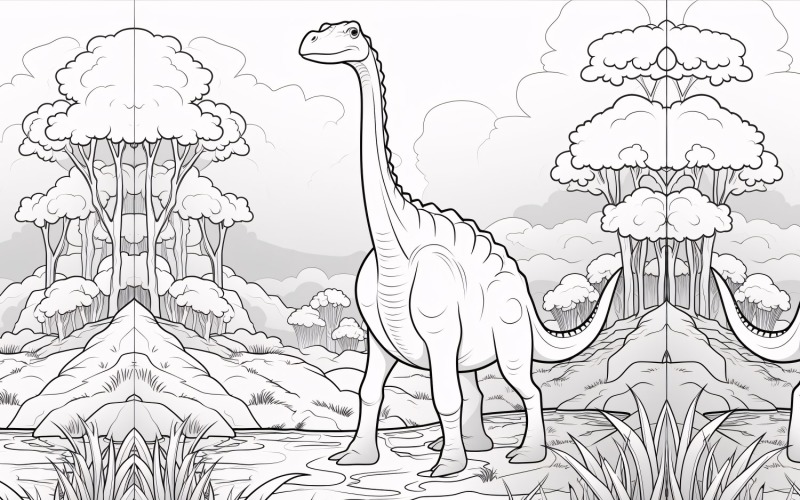 Omalovánky Brachiosaurus Dinosaur 2