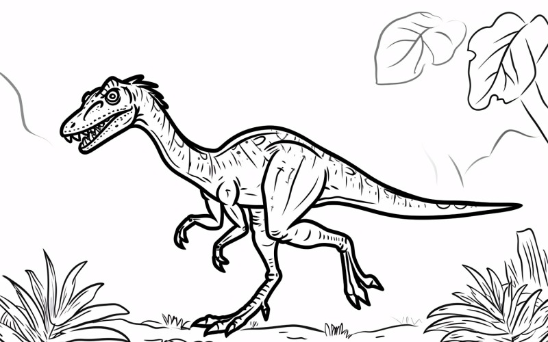 Omalovánky Velociraptor Dinosaur 1