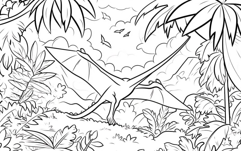 Pteranodon Dinosaur Colouring Pages 1 - TemplateMonster