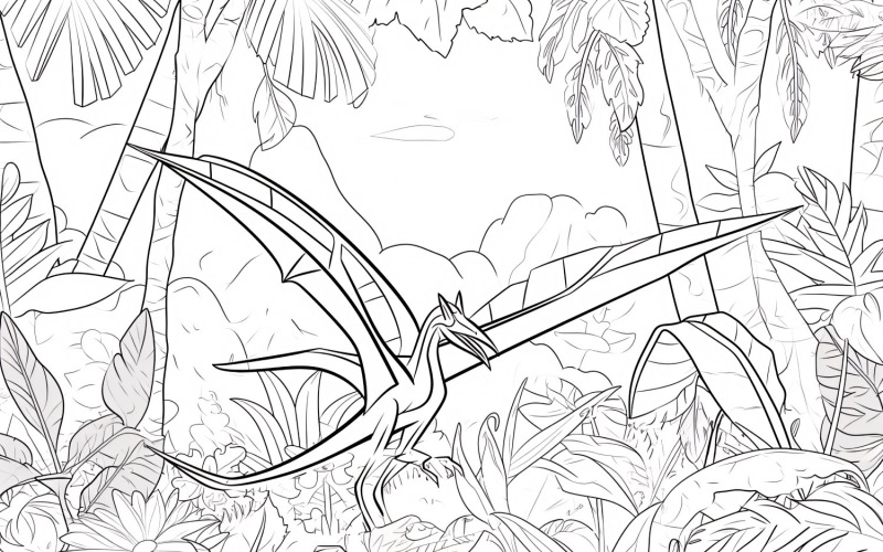 Pteranodon Dinosaur Colouring Pages 2 - Templatemonster