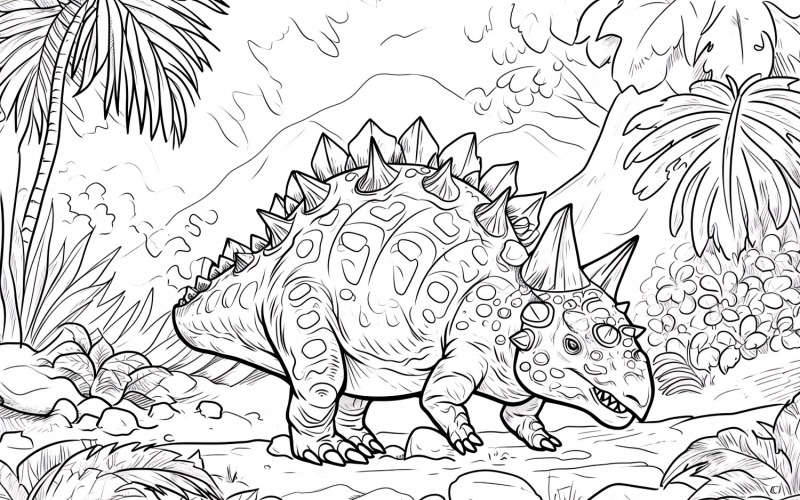 Раскраски Динозавр Анкилозавр 1