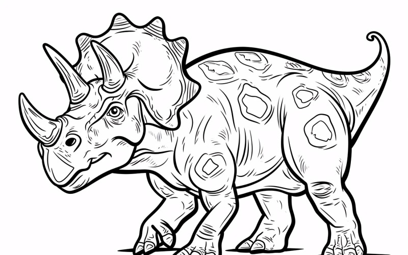 Раскраски динозавр трицератопс 3