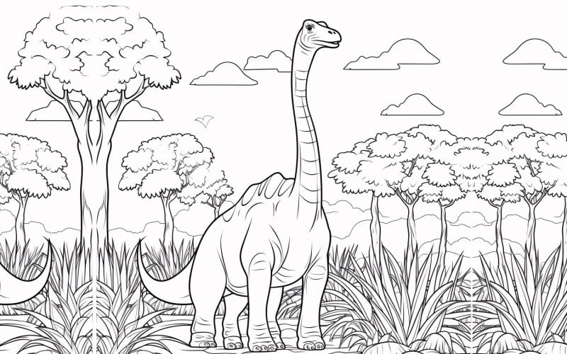 Раскраски динозавров брахиозавров 4