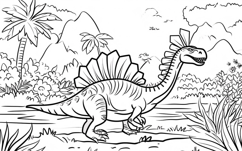Раскраски динозавров спинозавр 4