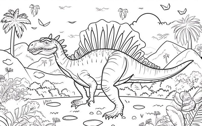 Розмальовки динозавр спинозавр 2