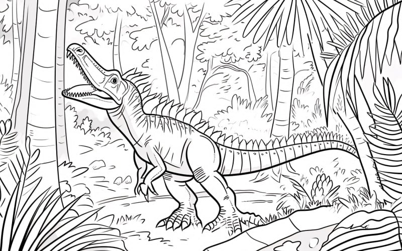 Spinosaurus Dinozor Boyama Sayfaları 8