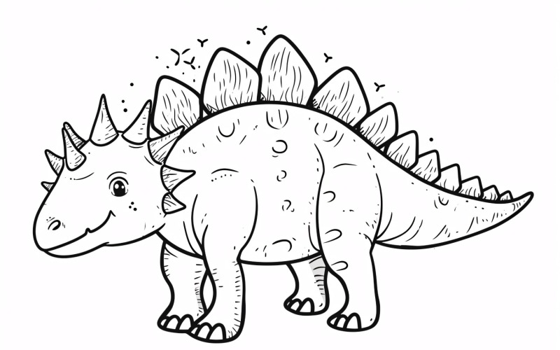Stegosaurus Dinosaur målarbok 3
