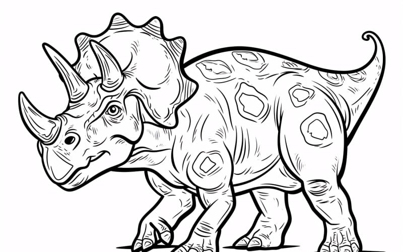 Triceratops Dinosaur Colouring Pages 3 - TemplateMonster