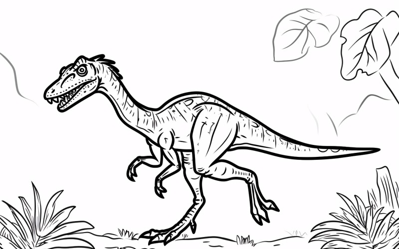 Velociraptor Dinosaur målarbok 1
