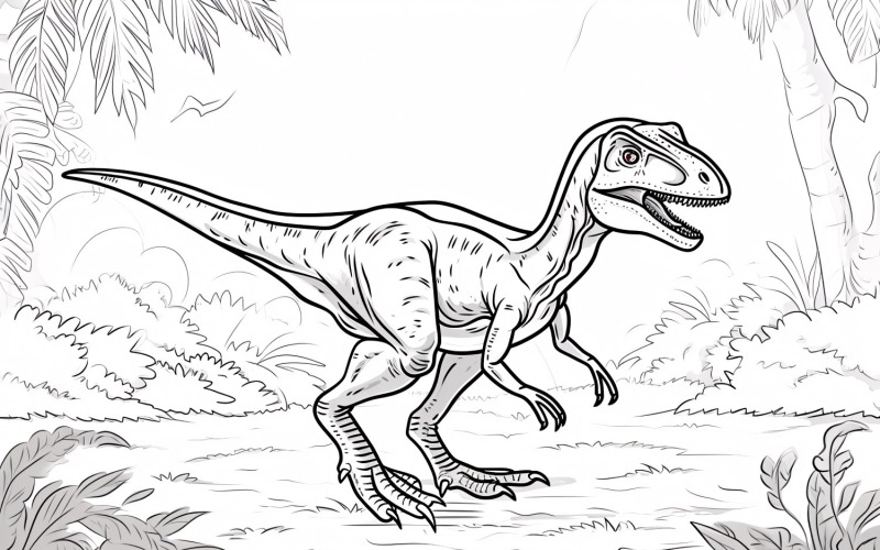 Velociraptor Dinozor Boyama Sayfaları 2