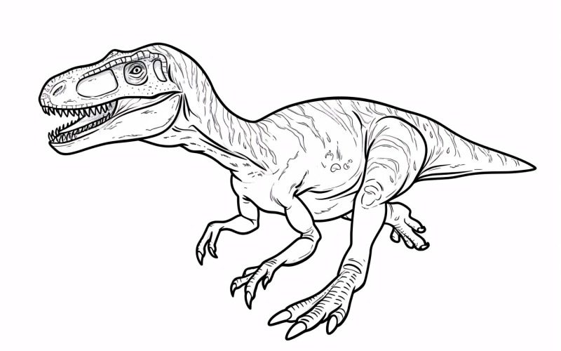 Velociraptor Dinozor Boyama Sayfaları 3