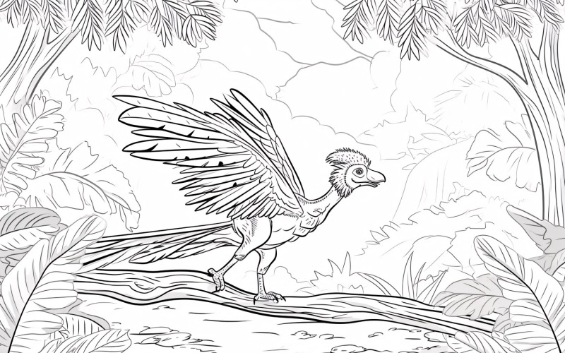Archeopteryx dinoszaurusz színező oldalak 3