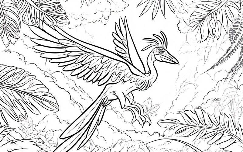 Ausmalbilder Archaeopteryx Dinosaurier 4