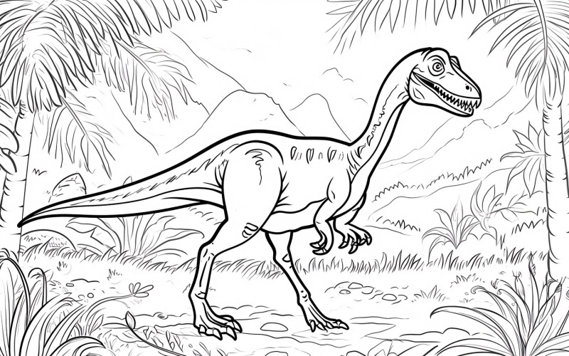 Coloriage Dinosaure Deinonychus 3