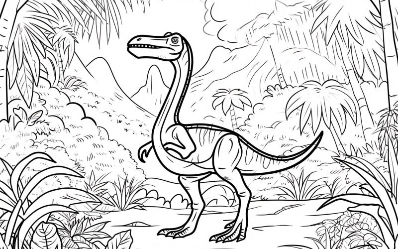 Coloriage Dinosaure Deinonychus 4