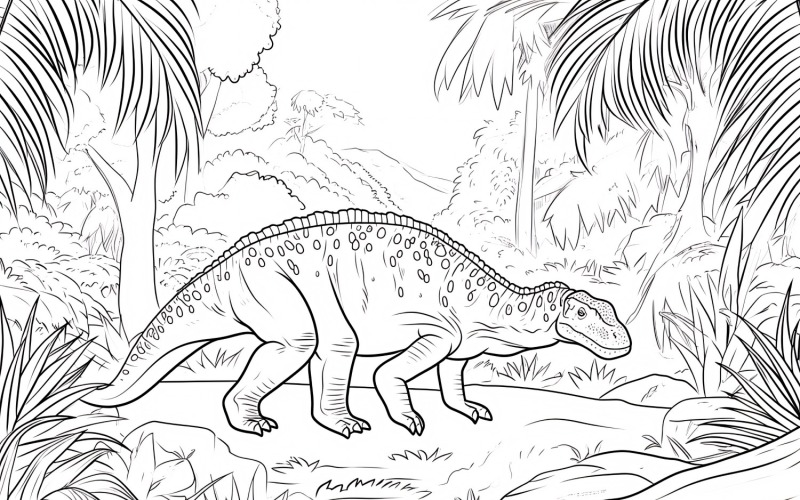 Coloriage Dinosaure Iguanodon 4