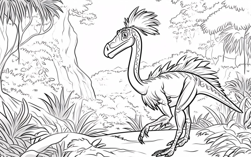 Coloriage Dinosaure Oviraptor 3