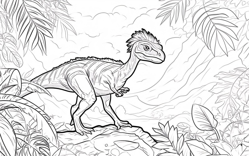 Coloriage Dinosaure Oviraptor 5