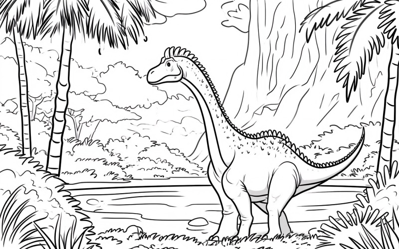 Coloriage Dinosaure Therizinosaurus 4