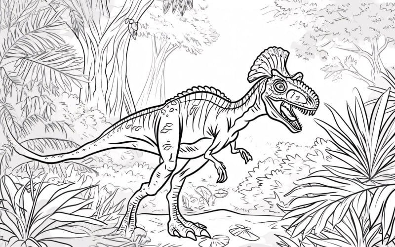 Dilophosaurus dinosaurus kleurplaten 4