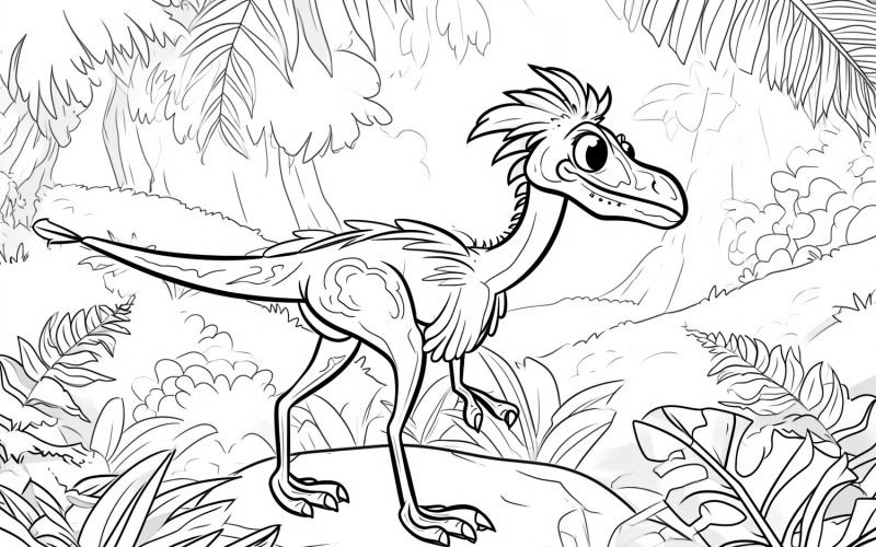 Dinosauro Oviraptor da colorare 4