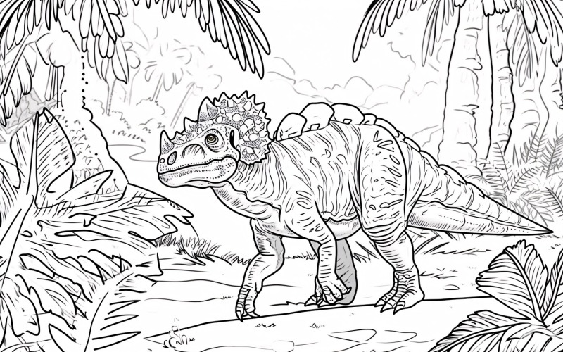 Dinosauro Pachycephalosaurus da colorare 4