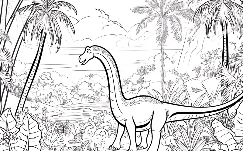 Diplodocus Dinosaurio Para Colorear 3