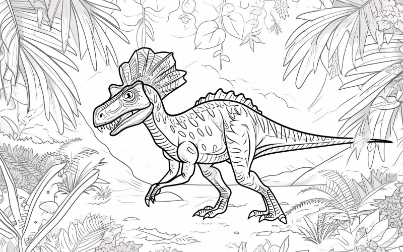 Disegni da colorare di dinosauri Dilofosauro 3