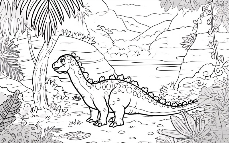 Disegni da colorare di dinosauri Iguanodonte 1