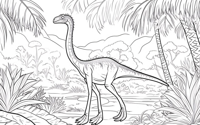 Gallimimus Dinosaur Colouring Pages 2