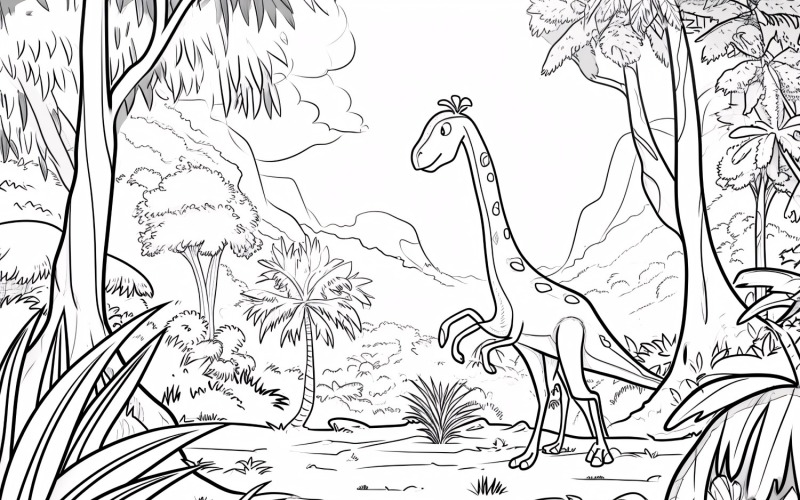 Gallimimus Dinosaur målarbok 3