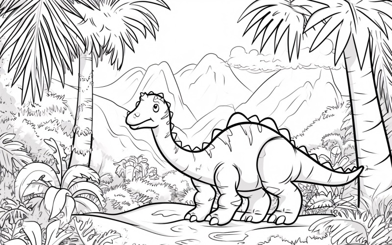 Iguanodon Dinosaur målarbok 5