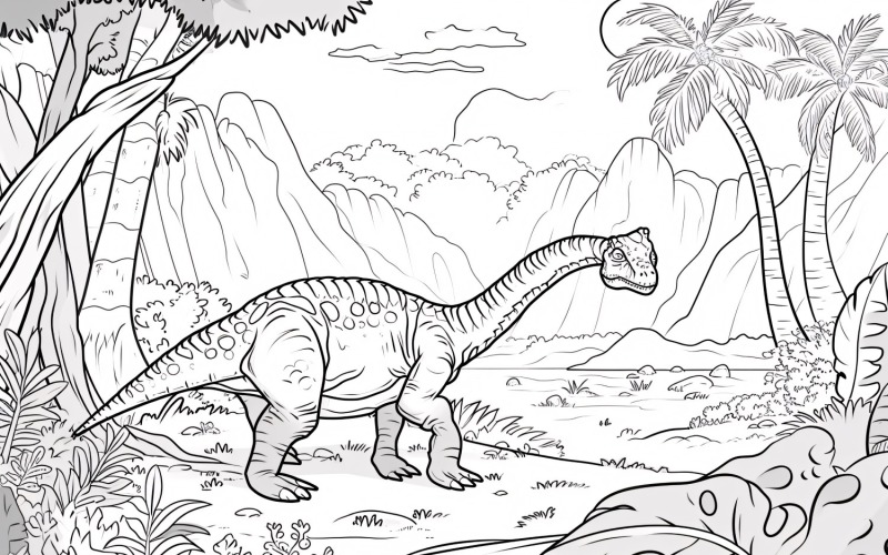 Iguanodon Dinosaur målarbok 7