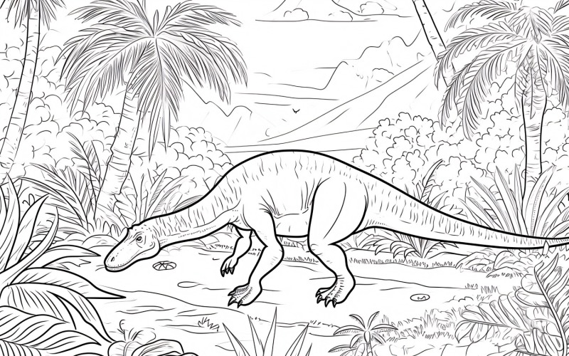 Iguanodon Dinosaur målarbok 8