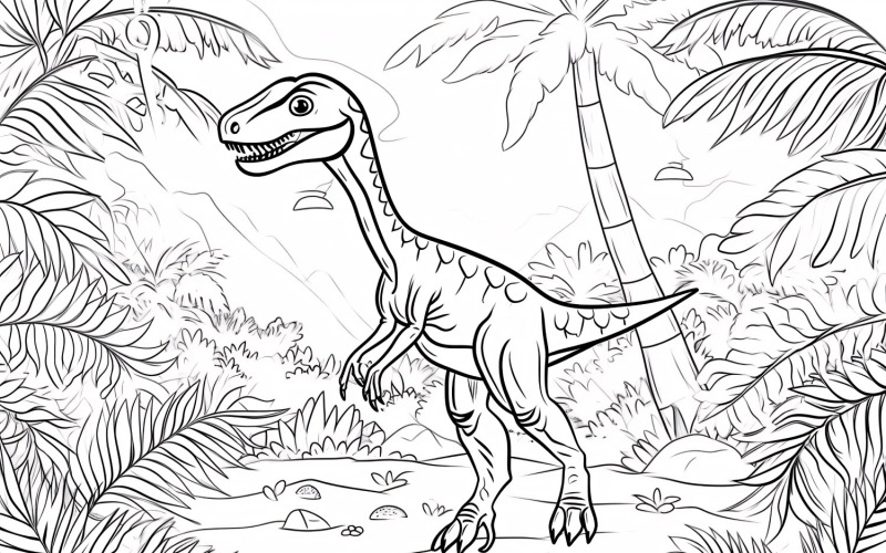 Kolorowanki z dinozaurami Deinonychus 1