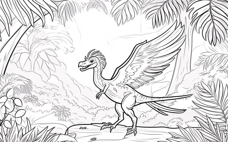 Microraptor Dinosaur Colouring Pages 2 - TemplateMonster