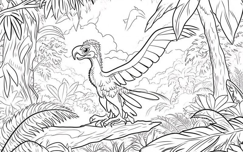 Microraptor dinoszaurusz színező oldalak 4