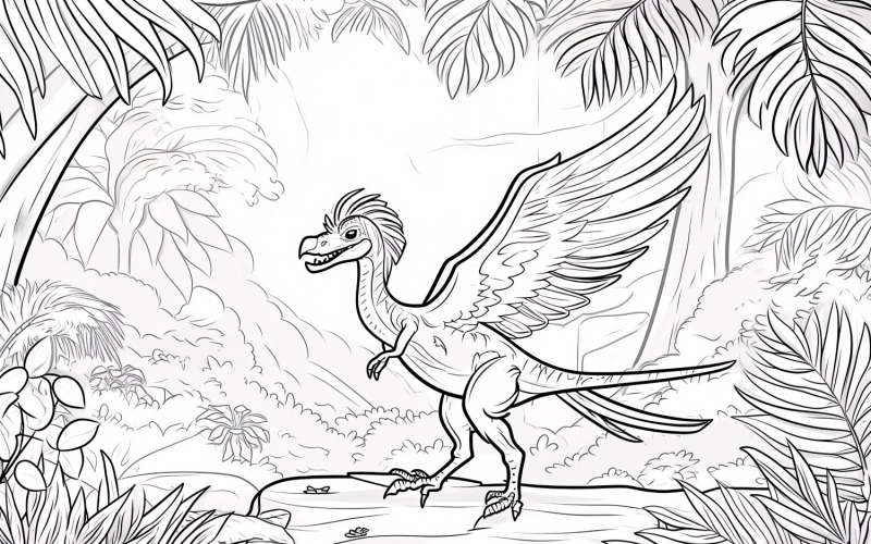 Microraptor Dinozor Boyama Sayfaları 2