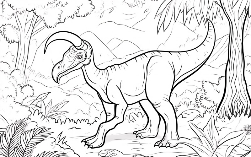 Parasaurolophus dinosaurus kleurplaten 3