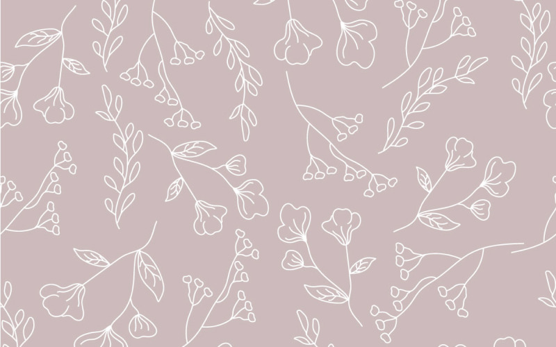 Pastel Çizgi Çiçek Dikişsiz Desen