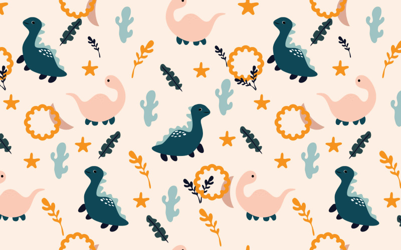 Pastel Dino Naadloos Patroon