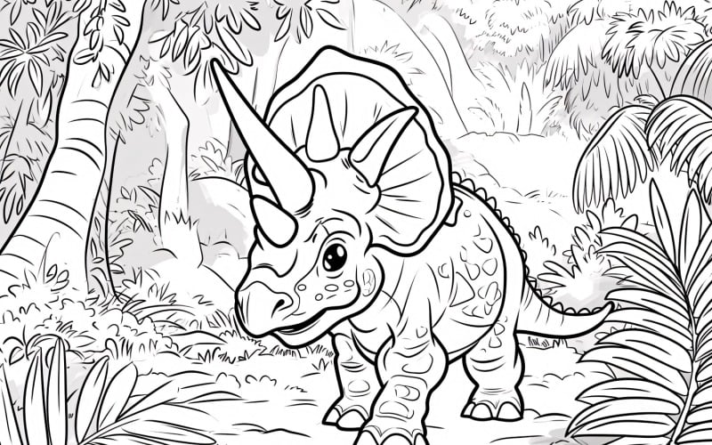 Protoceratops Dinosaur målarbok 3