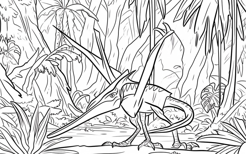 Розмальовки динозавр птеранодон 4