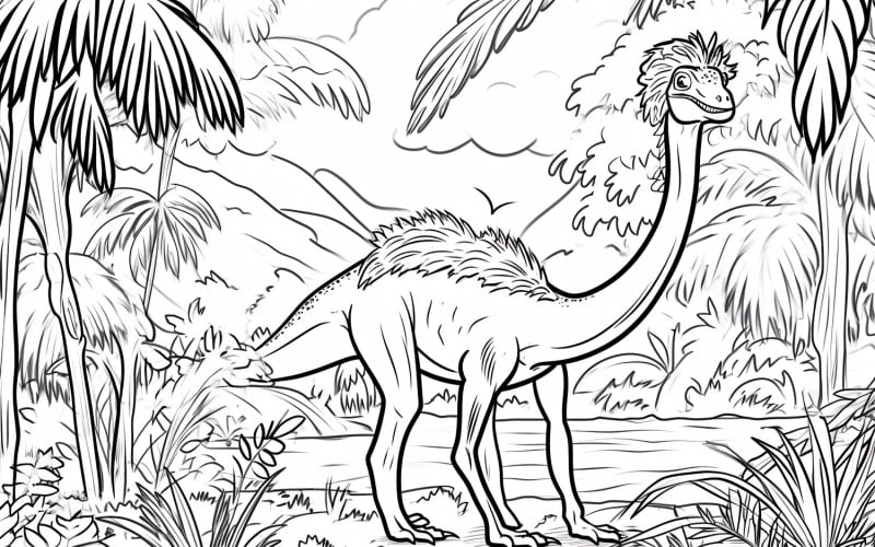 Therizinosaurus Dinosaur Colouring Pages 7