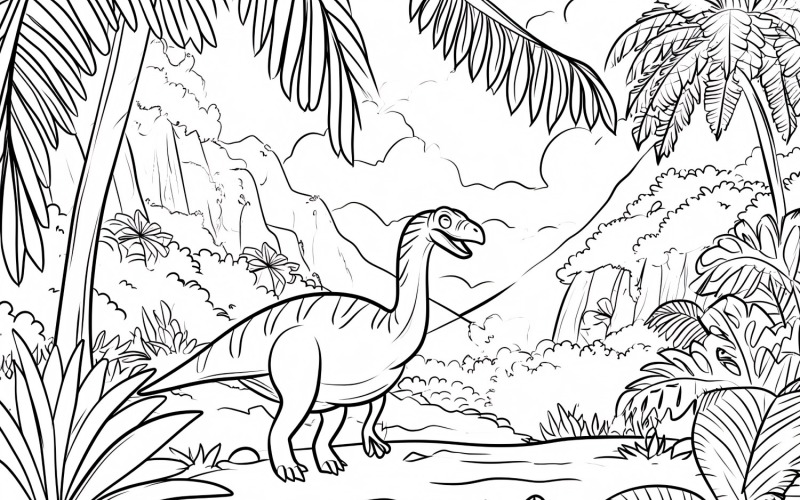Therizinosaurus Dinosaur målarbok 6