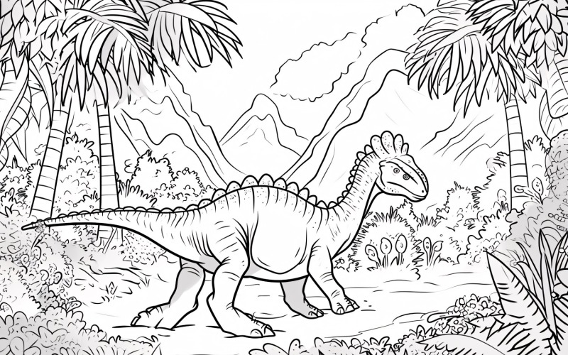 Amargasaurus Dinosaur målarbok 2
