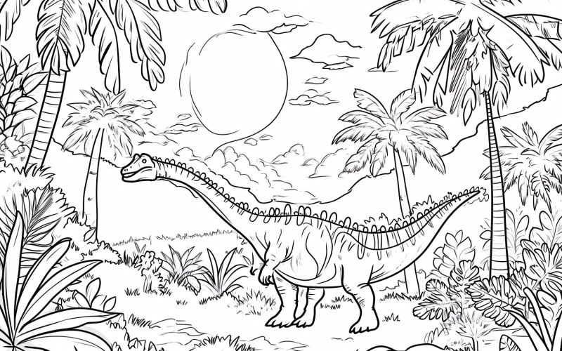 Amargasaurus Dinosaur målarbok 3